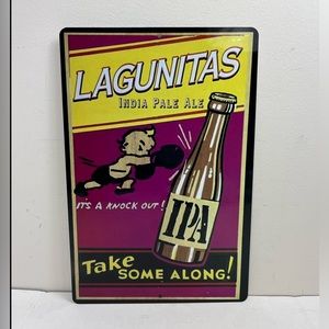 Lagunitas India Pale Ale ITS A KNOCKOUT METAL Tin Sign man cave